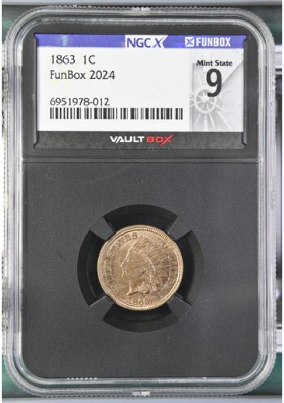 1863 1C NGCX MINT STATE 9 FRONT