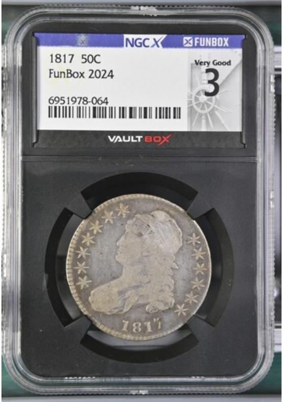 1817 50C NGCX VERY GOOD 3 FRONT