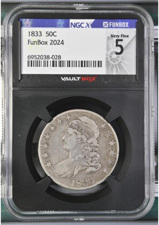 1833 50C NGCX VERY FINE 5 FRONT