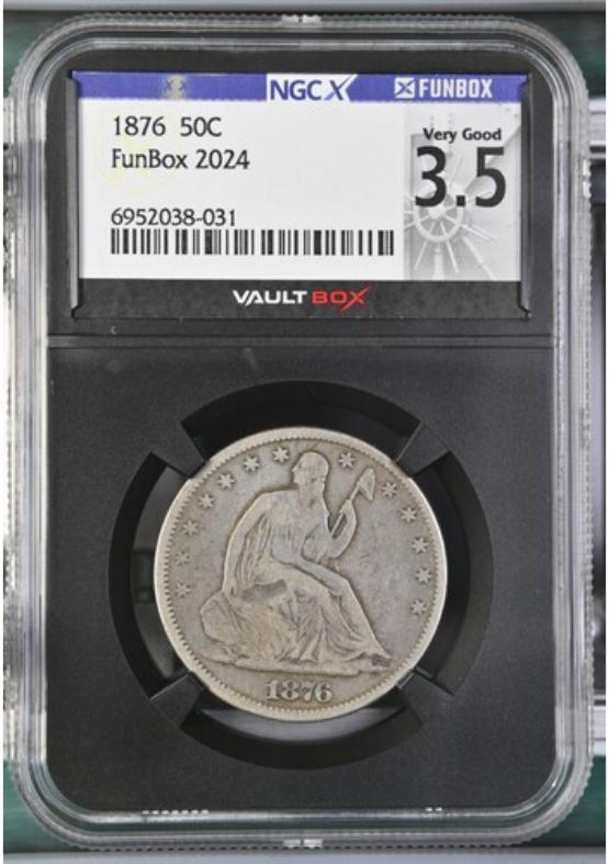 1876 50C NGCX VERY GOOD 3.5 FRONT