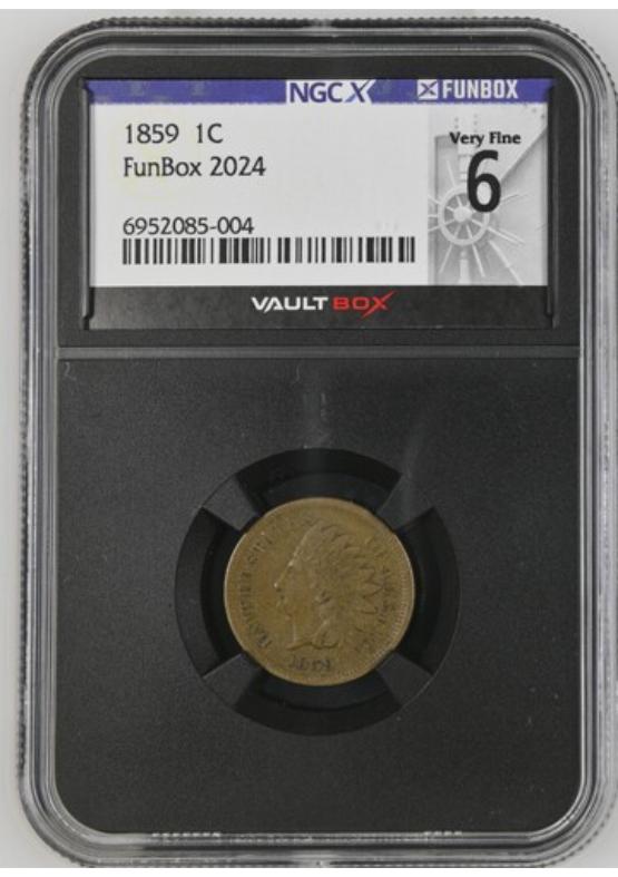 1859 1C NGCX VERY FINE 6 FRONT
