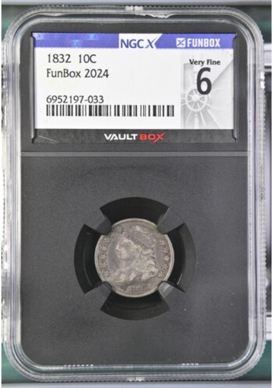 1832 10C NGCX VERY FINE 6 FRONT