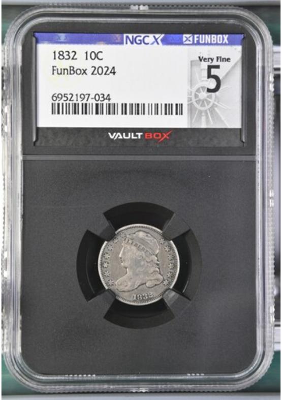 1832 10C NGCX VERY FINE 5 FRONT