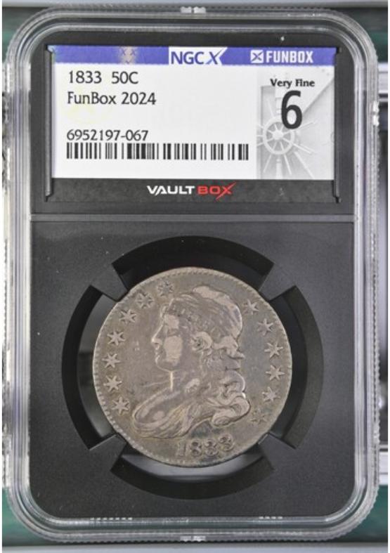 1833 50C NGCX VERY FINE 6 FRONT