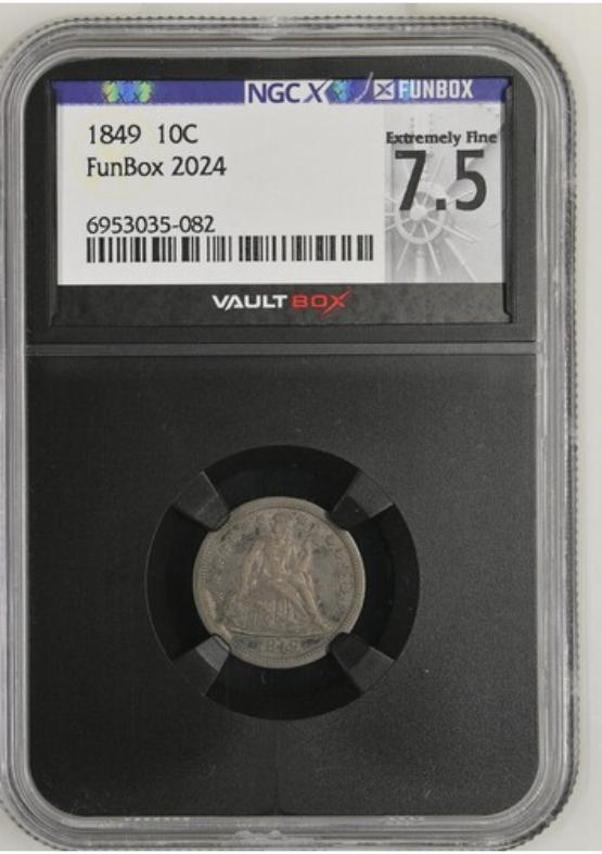 1849 10C NGCX EXTREMELY FINE 7.5 FRONT
