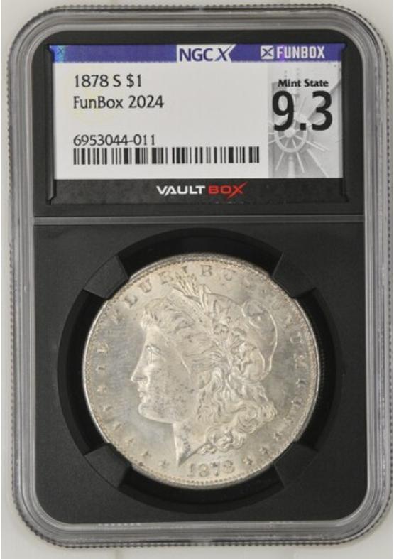 1878-S $1 NGCX MINT STATE 9.3 FRONT