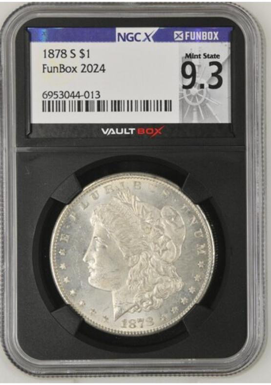 1878-S $1 NGCX MINT STATE 9.3 FRONT