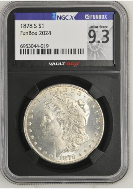 1878-S $1 NGCX MINT STATE 9.3 FRONT