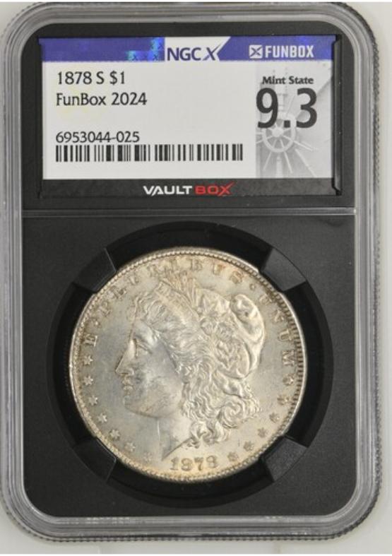 1878-S $1 NGCX MINT STATE 9.3 FRONT