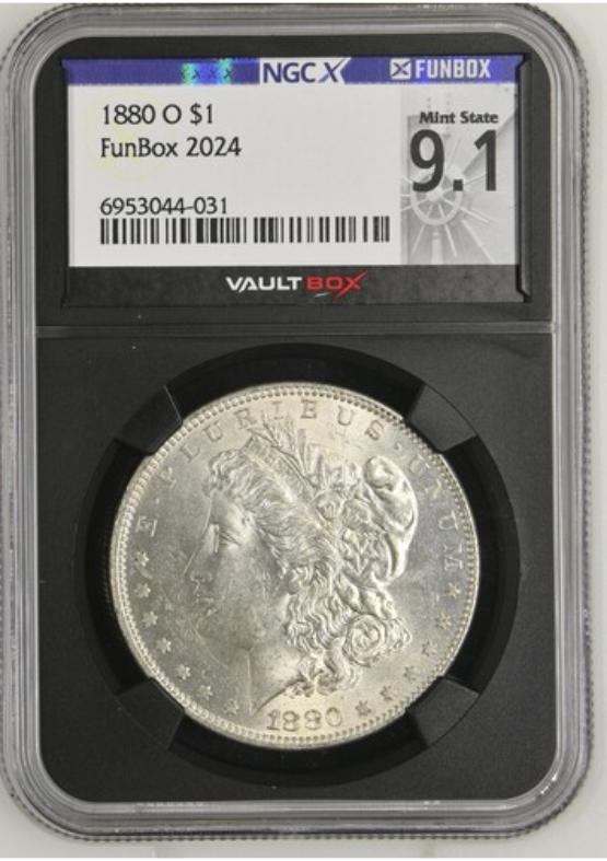 1880-O $1 NGCX MINT STATE 9.1 FRONT