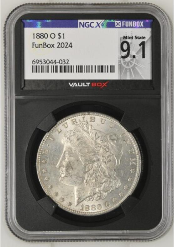 1880-O $1 NGCX MINT STATE 9.1 FRONT