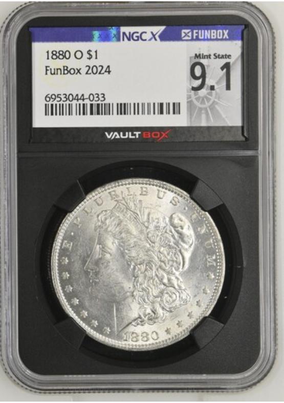 1880-O $1 NGCX MINT STATE 9.1 FRONT
