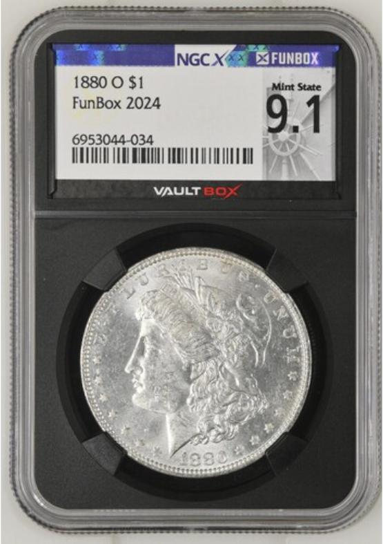1880-O $1 NGCX MINT STATE 9.1 FRONT