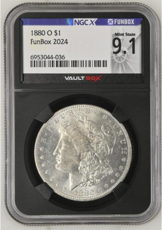 1880-O $1 NGCX MINT STATE 9.1 FRONT