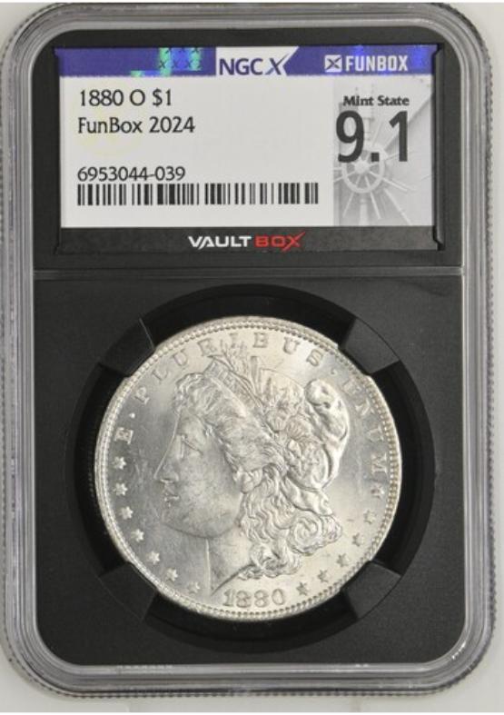 1880-O $1 NGCX MINT STATE 9.1 FRONT