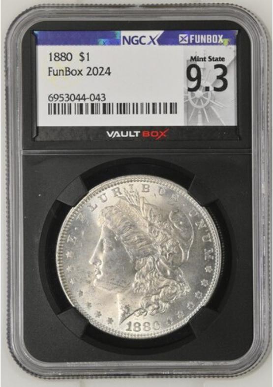1880 $1 NGCX MINT STATE 9.3 FRONT