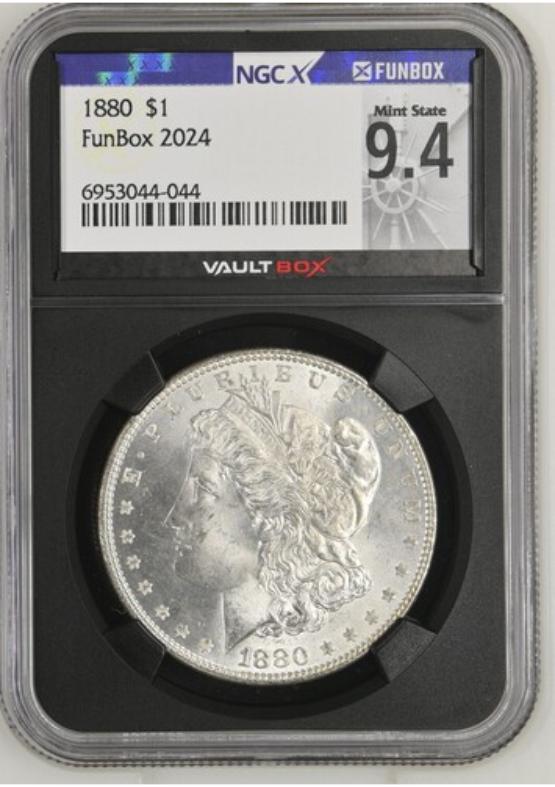1880 $1 NGCX MINT STATE 9.4 FRONT