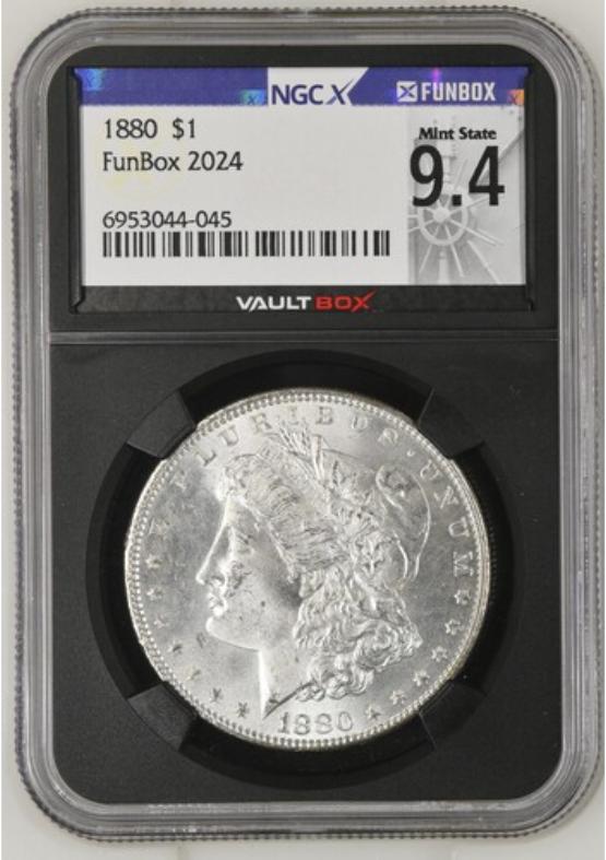 1880 $1 NGCX MINT STATE 9.4 FRONT