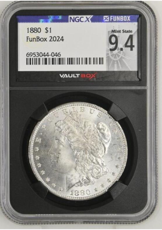 1880 $1 NGCX MINT STATE 9.4 FRONT