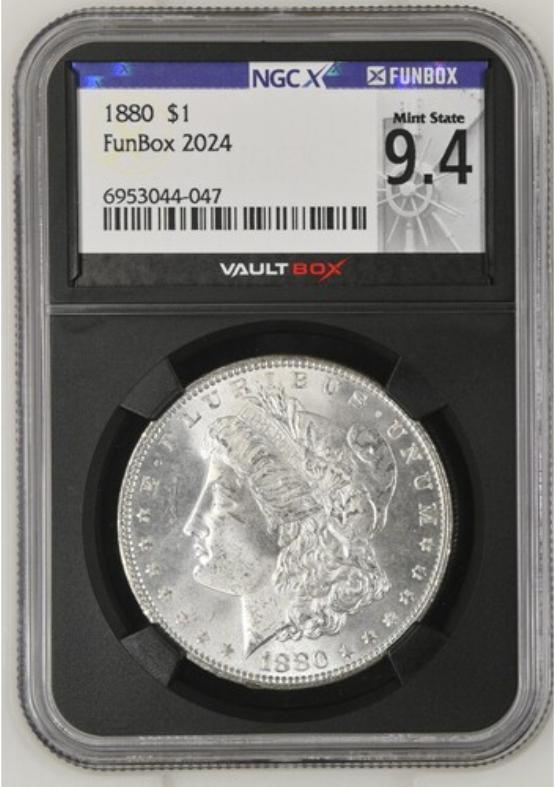 1880 $1 NGCX MINT STATE 9.4 FRONT