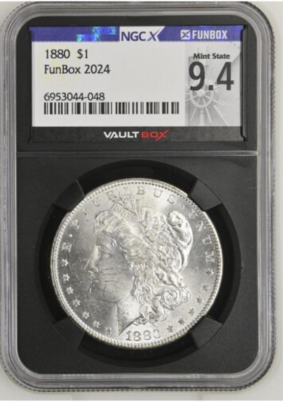 1880 $1 NGCX MINT STATE 9.4 FRONT