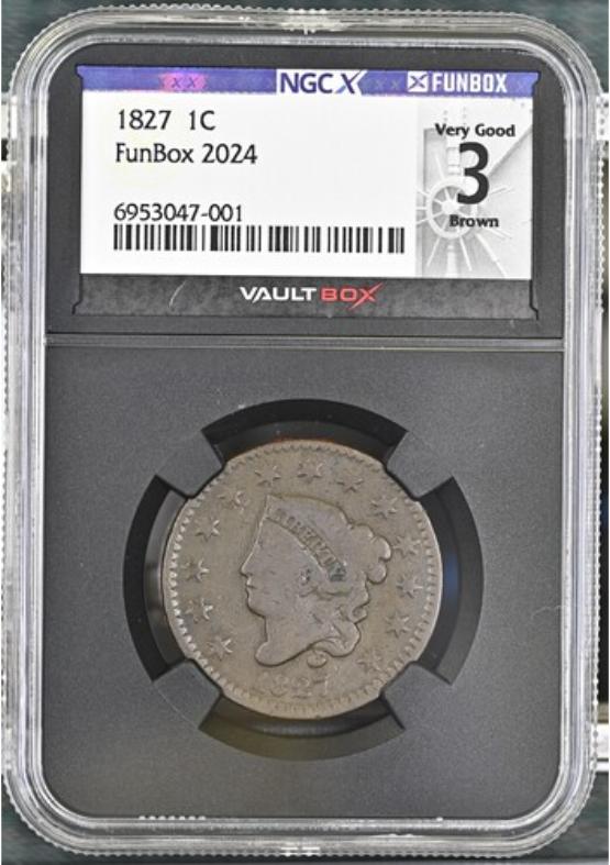 1827 1C NGCX VERY GOOD 3 BROWN FRONT