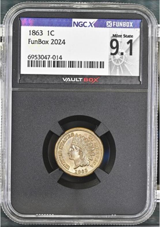 1863 1C NGCX MINT STATE 9.1 FRONT