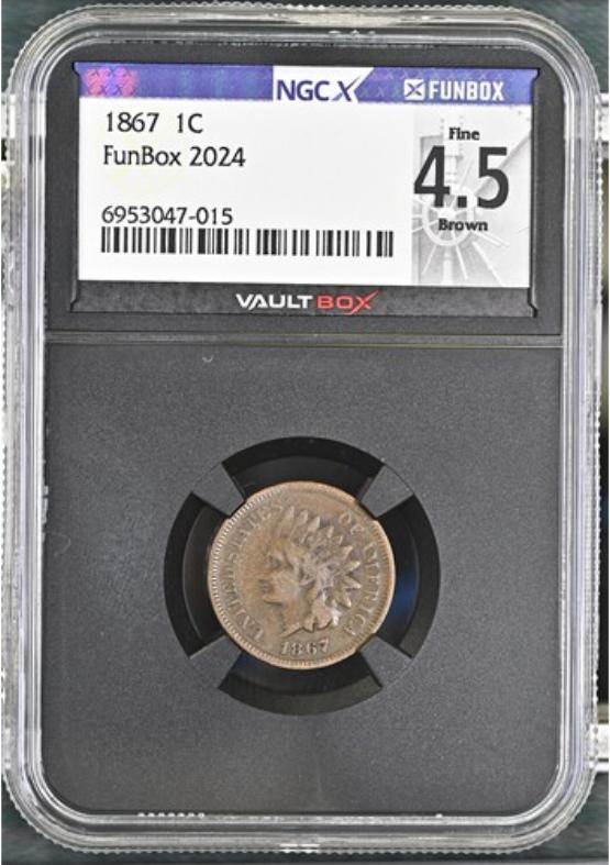 1867 1C NGCX FINE 4.5 BROWN FRONT