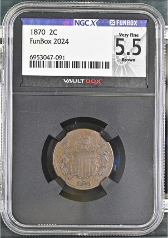1870 2C NGCX VERY FINE 5.5 BROWN FRONT