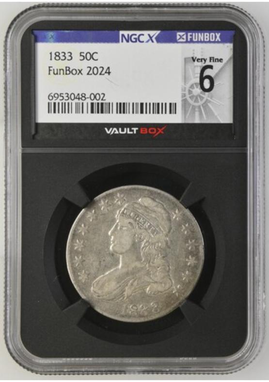 1833 50C NGCX VERY FINE 6 FRONT