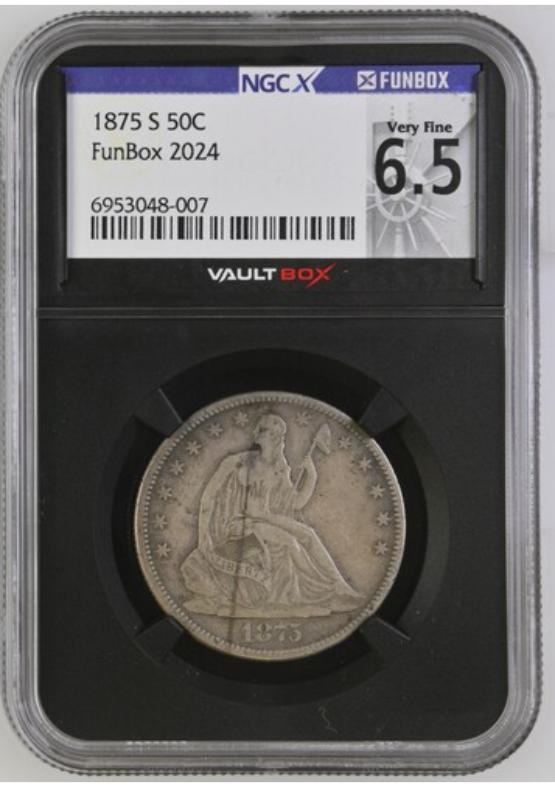 1875-S 50C NGCX VERY FINE 6.5 FRONT