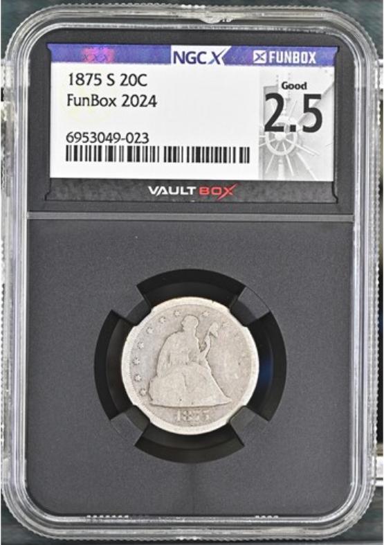 1875-S 20C NGCX GOOD 2.5 FRONT