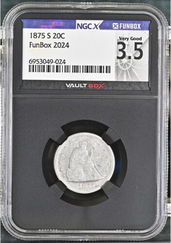 1875-S 20C NGCX VERY GOOD 3.5 FRONT