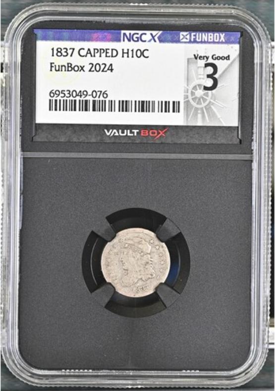 1837 CAPPED H10C NGCX VERY GOOD 3 FRONT