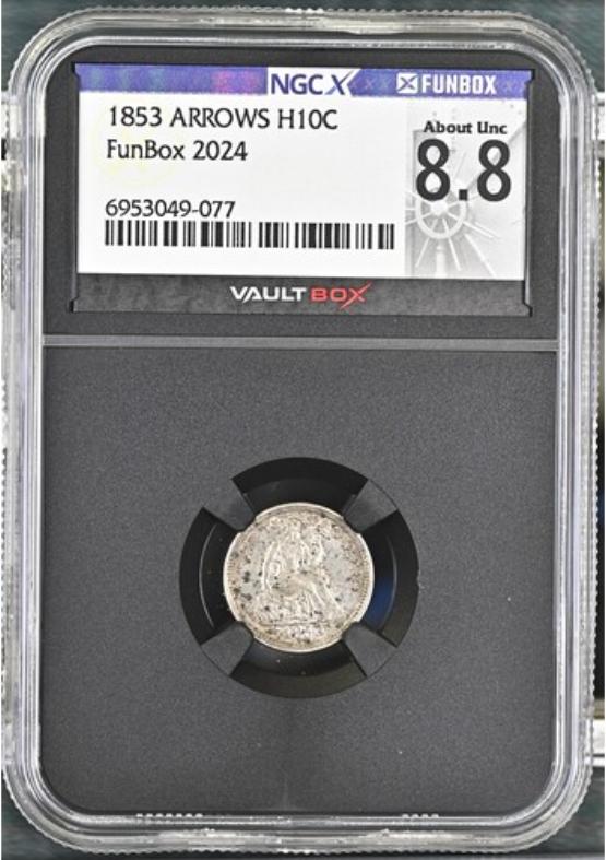 1853 ARROWS H10C NGCX ABOUT UNC 8.8 FRONT