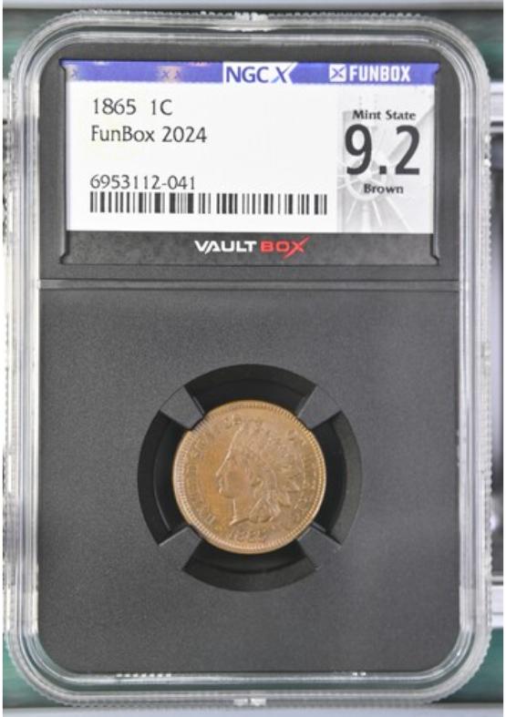 1865 1C NGCX MINT STATE 9.2 BROWN FRONT