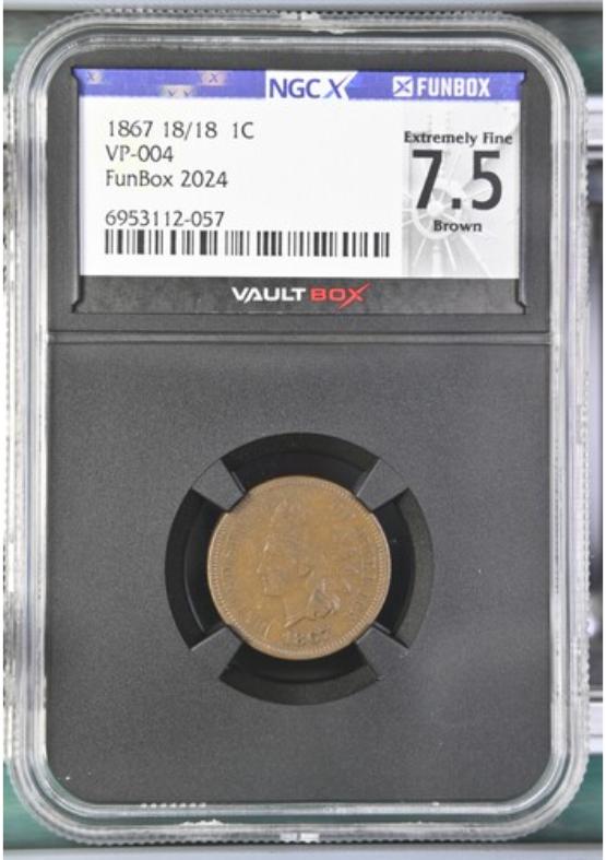 1868 VP-004 1C NGCX EXTREMELY FINE 7.5 BROWN FRONT