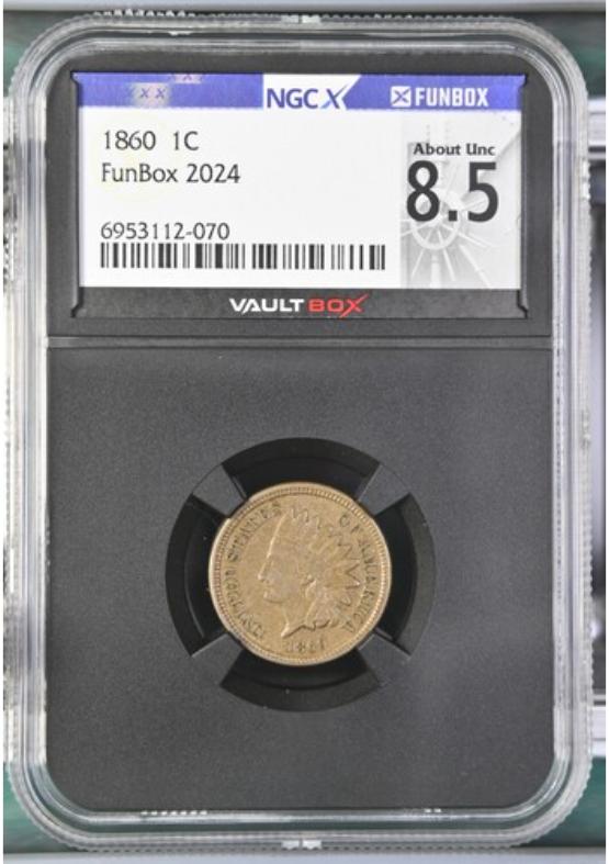 1860 1C NGCX ABOUT UNC 8.5 FRONT