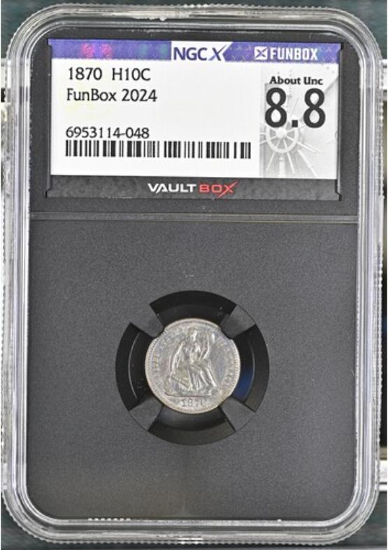 1870 H10C NGCX ABOUT UNC 8.8 FRONT