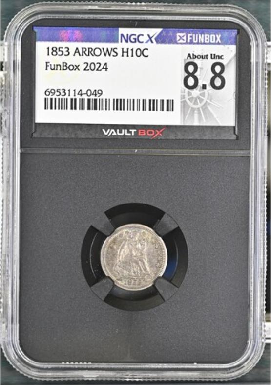 1853 ARROWS H10C NGCX ABOUT UNC 8.8 FRONT