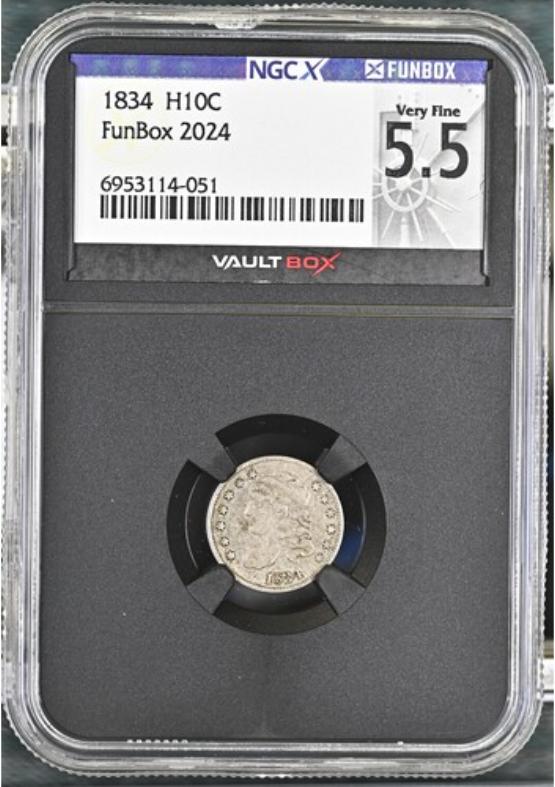 1834 H10C NGCX VERY FINE 5.5 FRONT