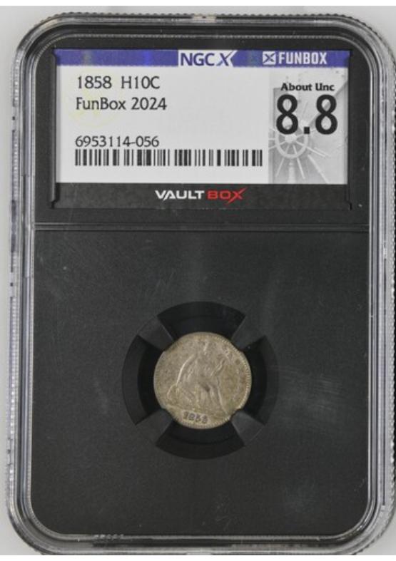 1858 H10C NGCX ABOUT UNC 8.8 FRONT