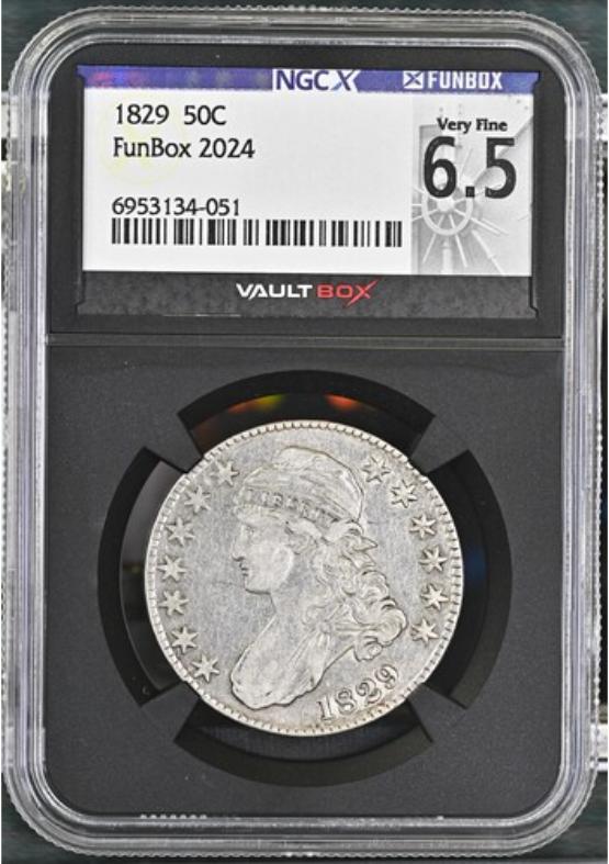 1829 50C NGCX VERY FINE 6.5 FRONT
