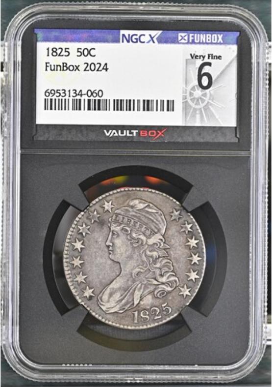 1825 50C NGCX VERY FINE 6 FRONT