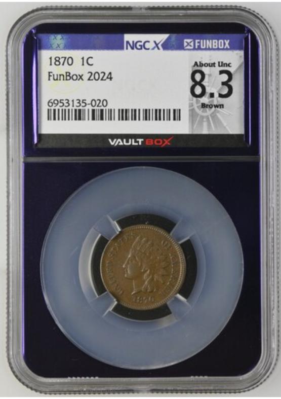 1870 1C NGCX ABOUT UNC 8.3 BROWN FRONT
