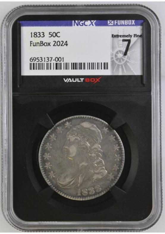 1833 50C NGCX EXTREMELY FINE 7 FRONT