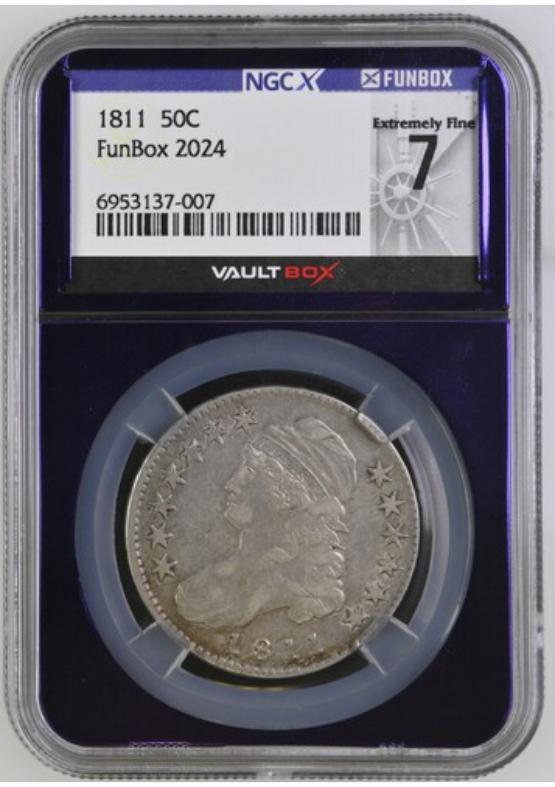 1811 50C NGCX EXTREMELY FINE 7 FRONT