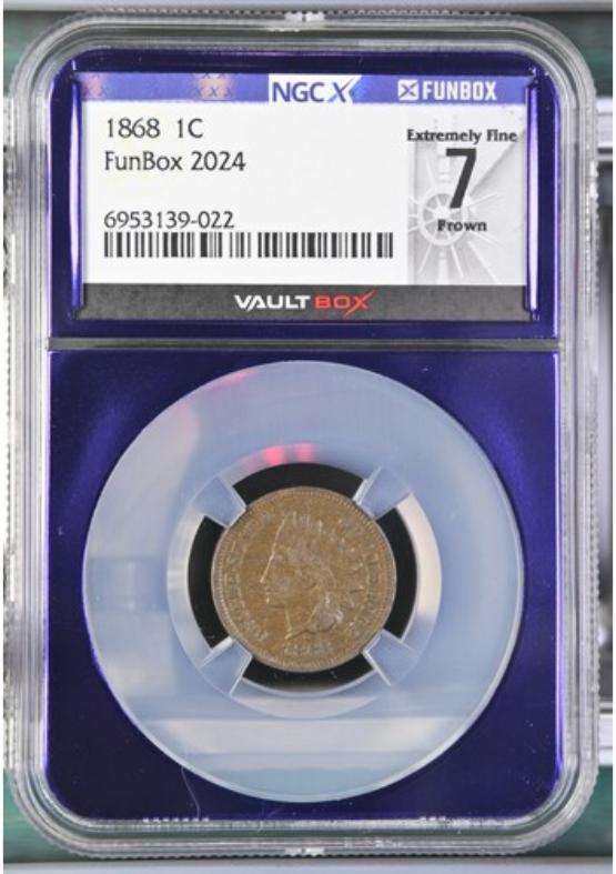 1868 1C NGCX EXTREMELY FINE 7 BROWN FRONT