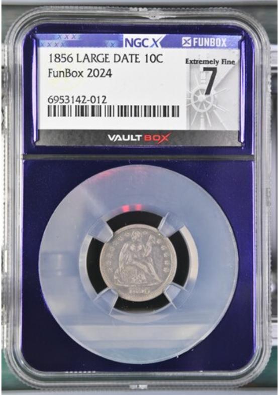 1856 LARGE DATE 10C NGCX EXTREMELY FINE 7 FRONT