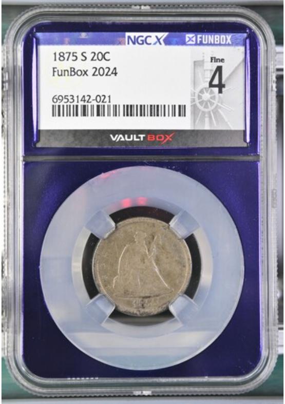 1875-S 20C NGCX FINE 4 FRONT
